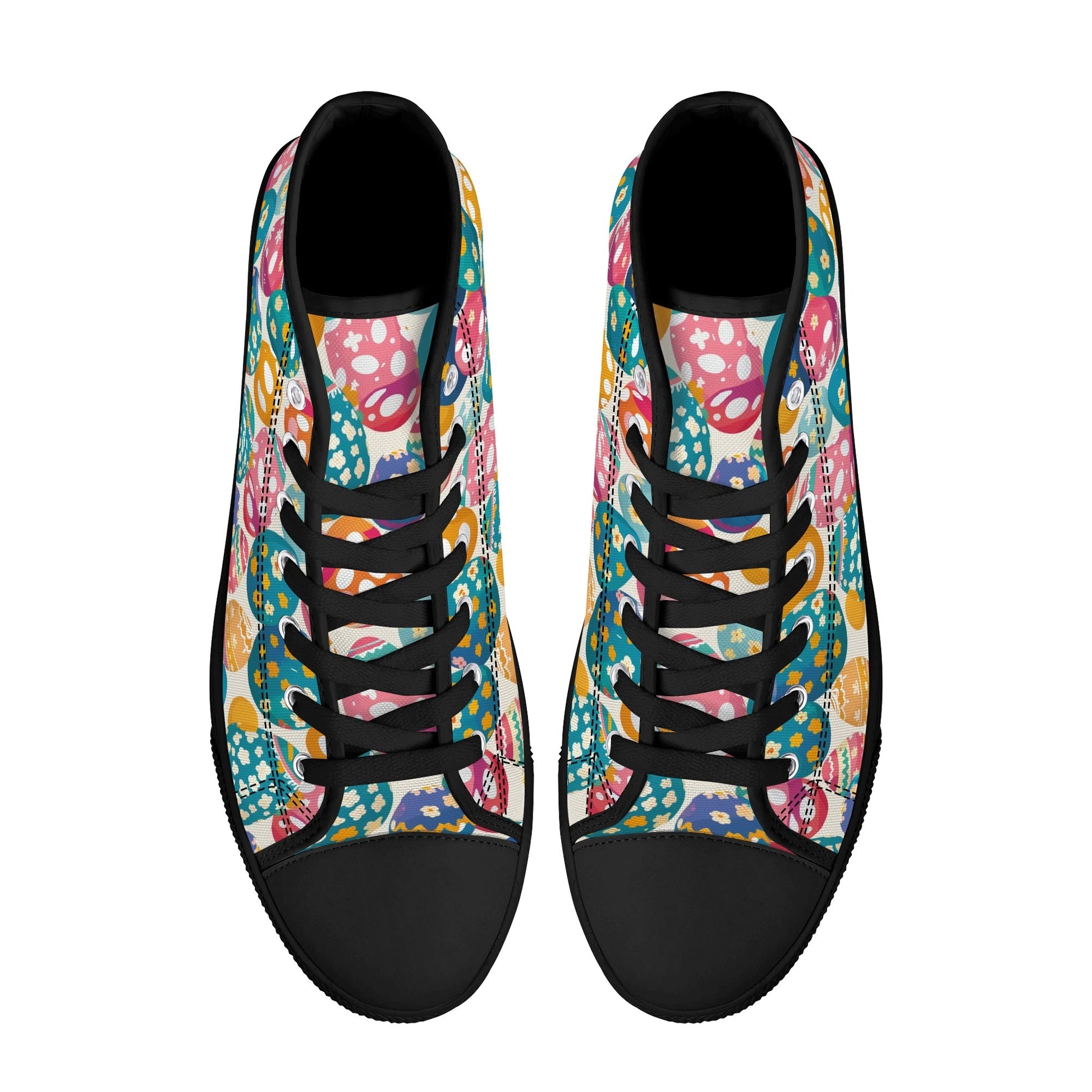 Festive Egg Womens High Top Canvas Shoes DeRose Seasonal