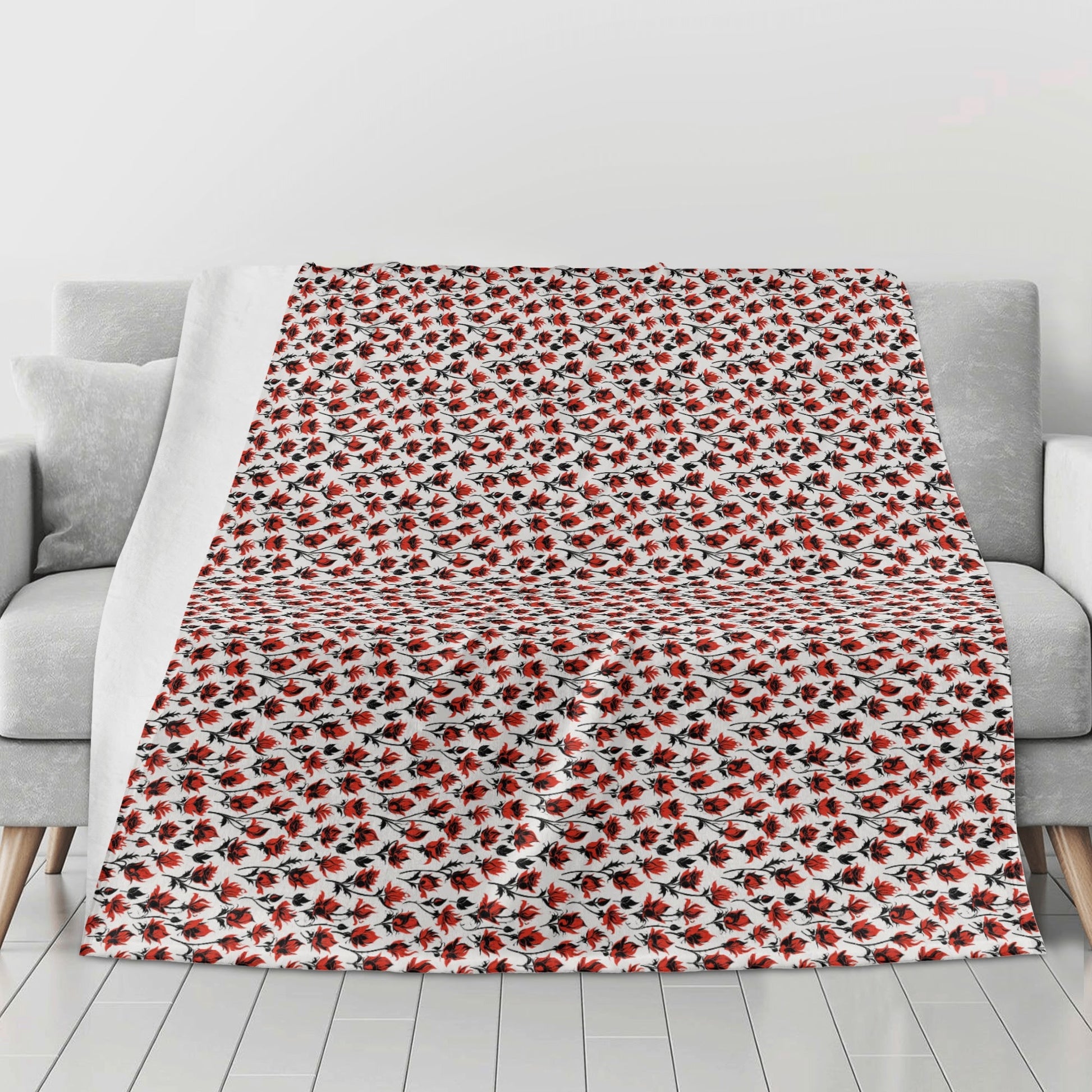 Floral Fire Flannel Breathable Blanket 4 Sizes DeRose Seasonal