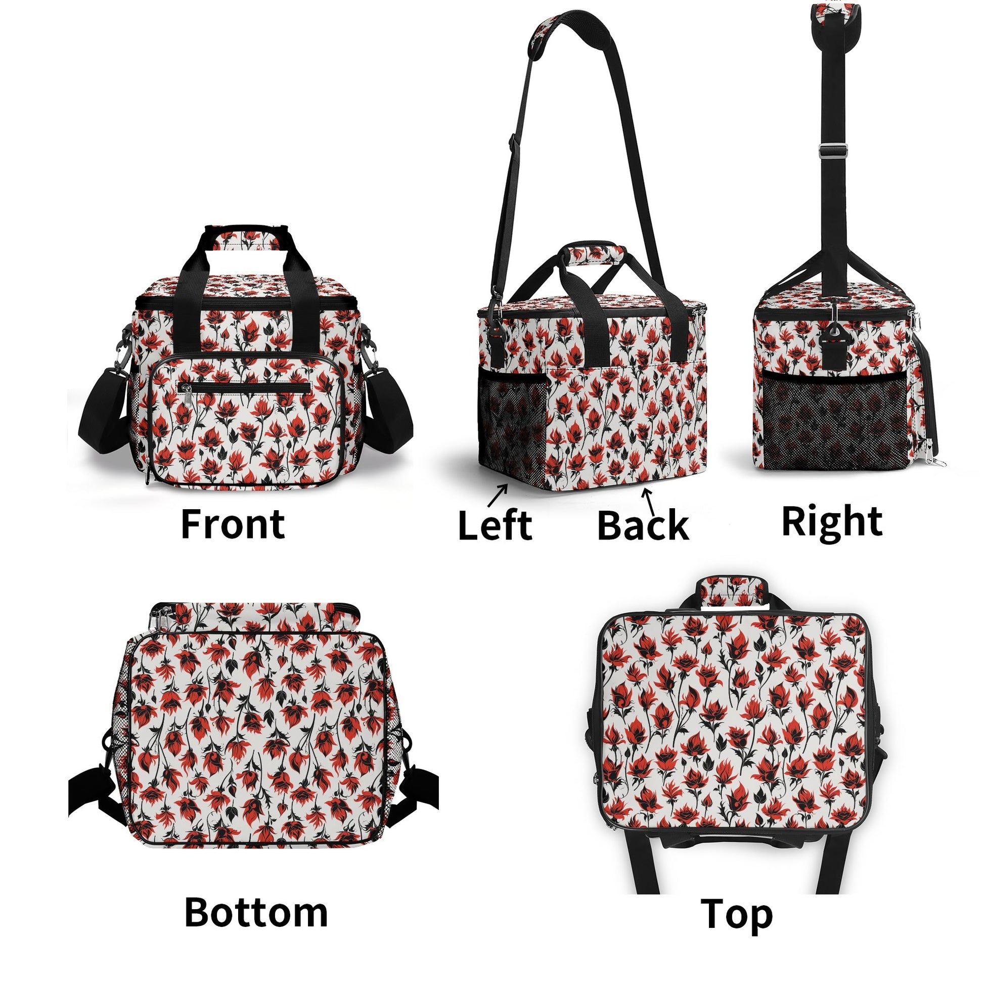 Floral Fire Insulated Leakproof Cooler Bag Lunch Box DeRose Seasonal