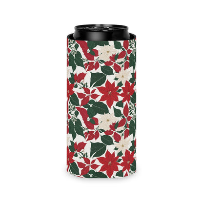 Floral Poinsettia Can Cooler BOGO 50% Off DeRose Seasonal