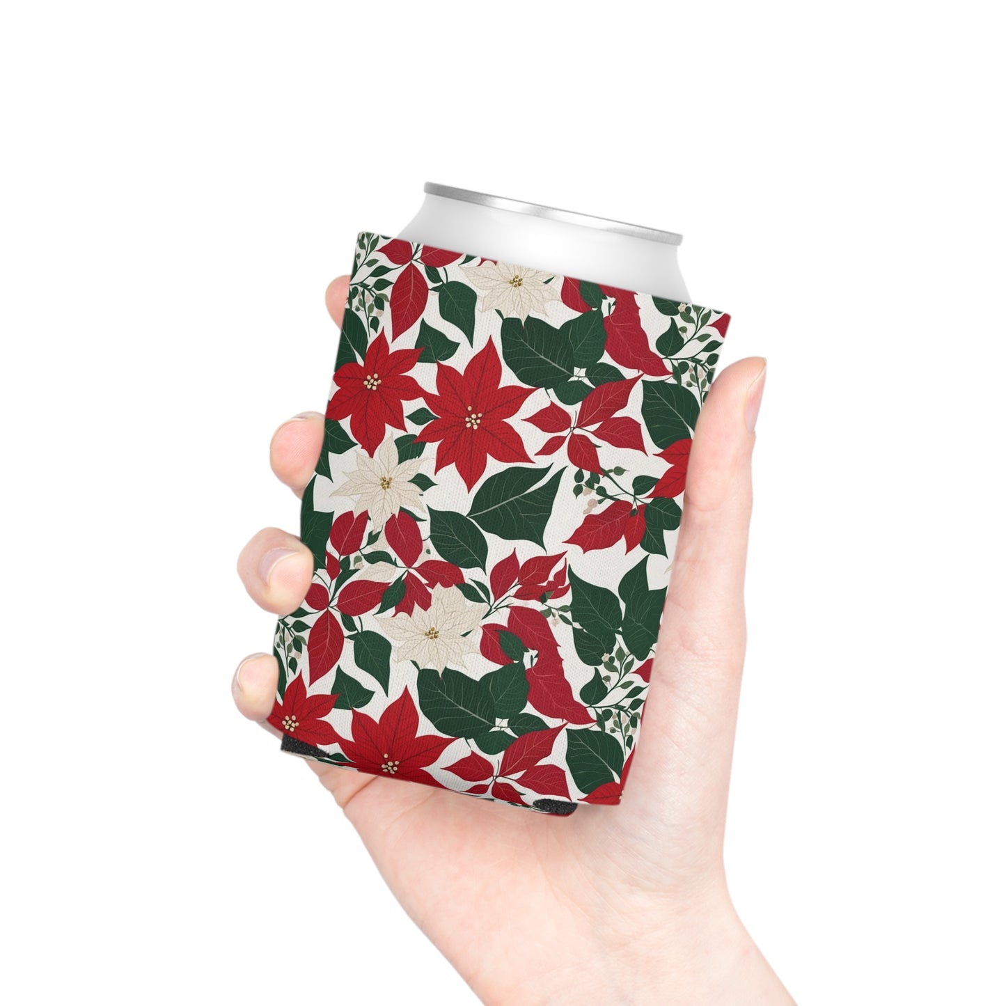 Floral Poinsettia Can Cooler BOGO 50% Off DeRose Seasonal