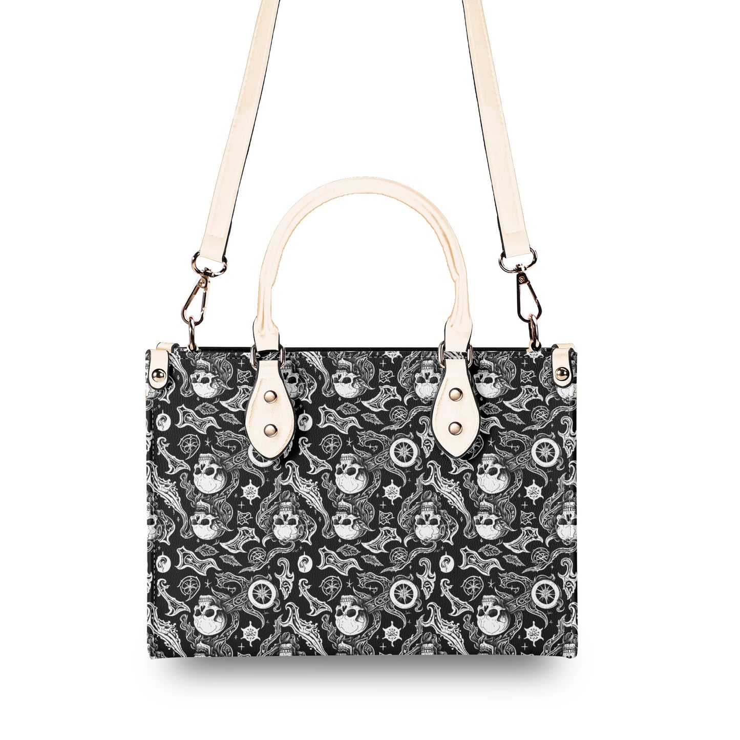 Flying Skulls Luxury Women Leather Handbag (3 sizes) DeRose Seasonal