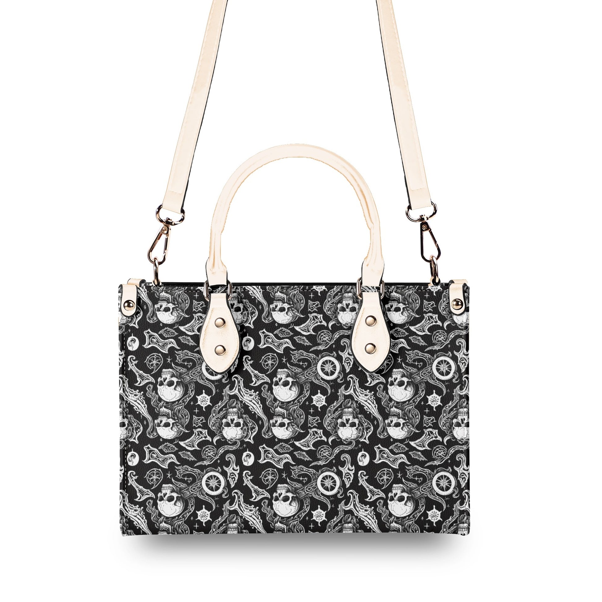 Flying Skulls Luxury Women Leather Handbag (3 sizes) DeRose Seasonal