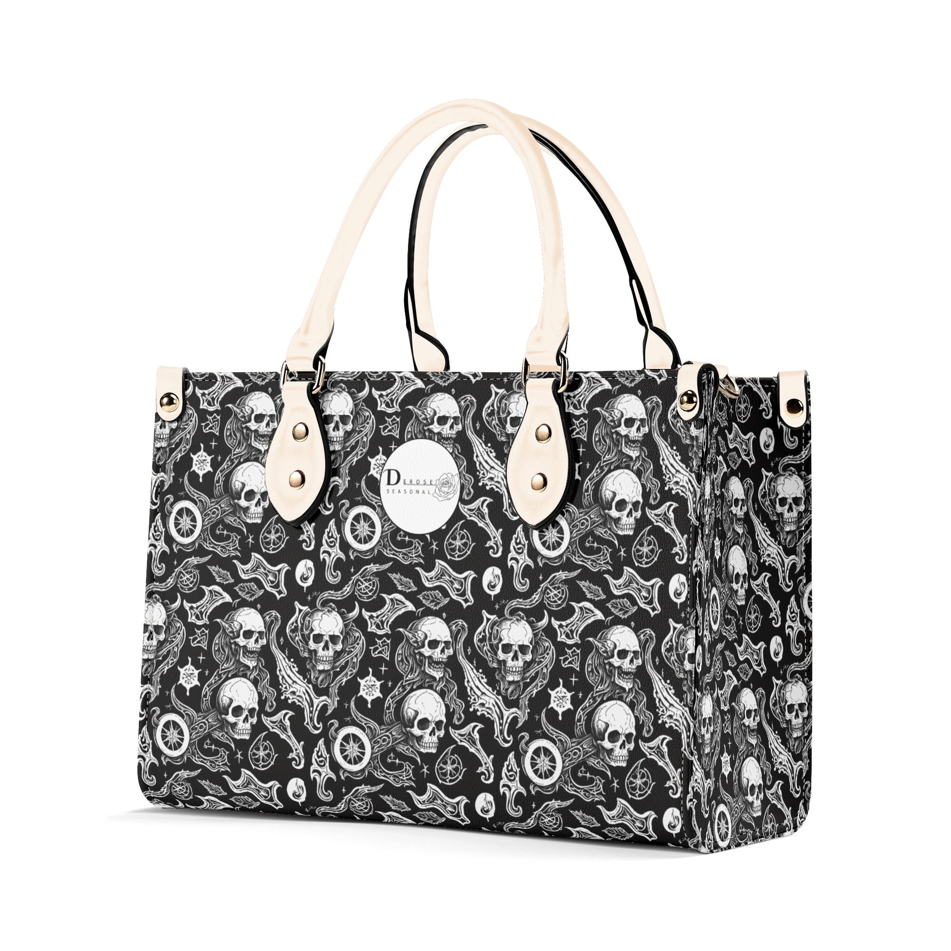 Flying Skulls Luxury Women Leather Handbag (3 sizes) DeRose Seasonal