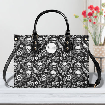 Flying Skulls Luxury Women Leather Handbag (3 sizes) DeRose Seasonal