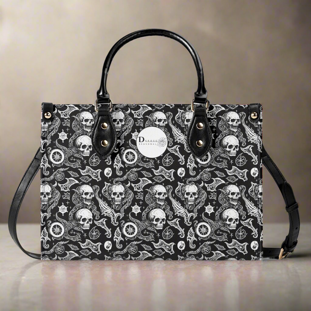 Flying Skulls Luxury Women Leather Handbag (3 sizes) DeRose Seasonal