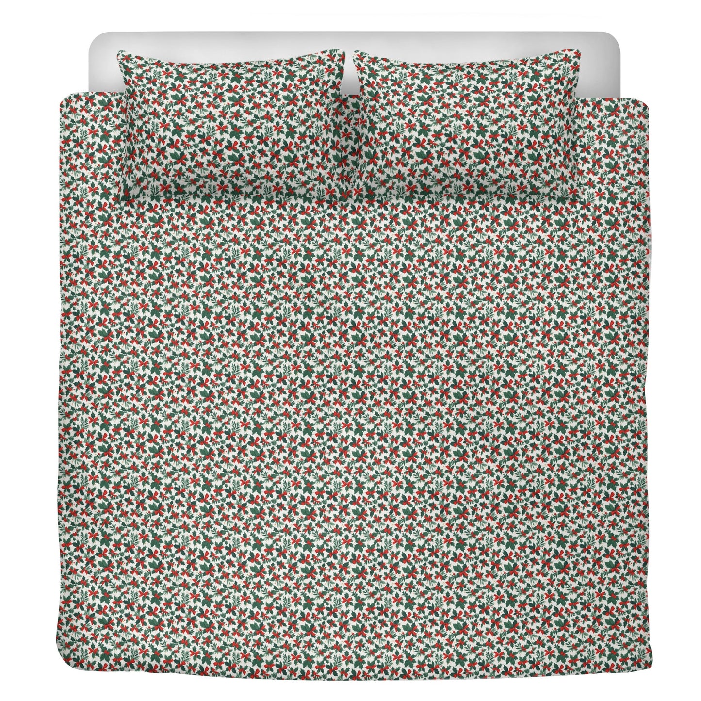 Holly Bows 3 Pcs Beddings DeRose Seasonal