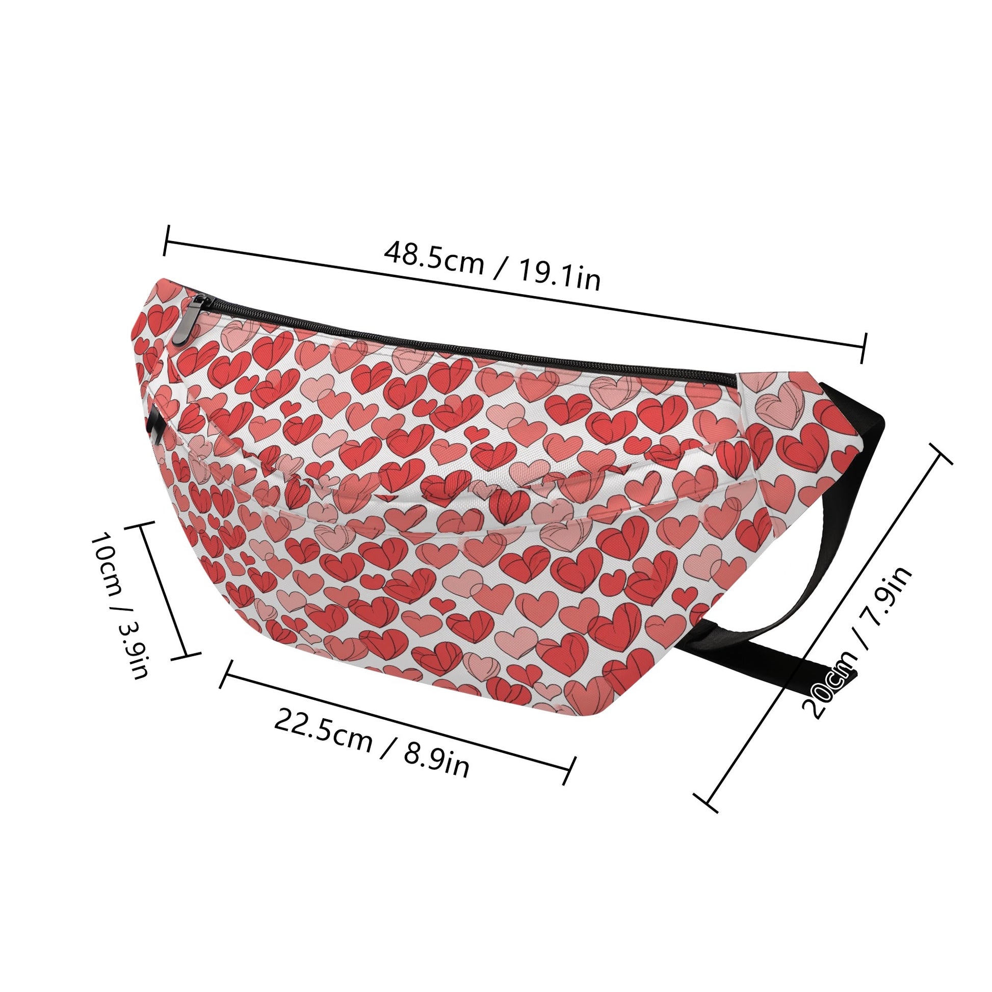 Little Red Hearts Fanny Pack DeRose Seasonal