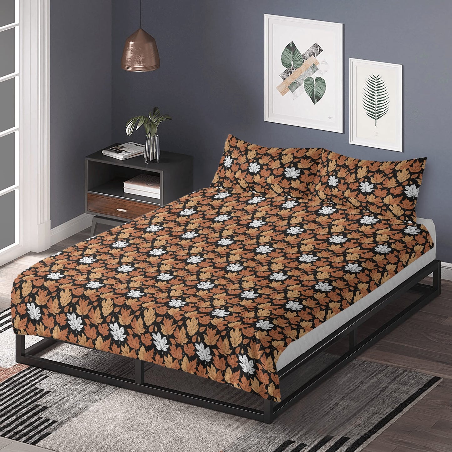 Maple Leaves 3 Pcs Beddings DeRose Seasonal