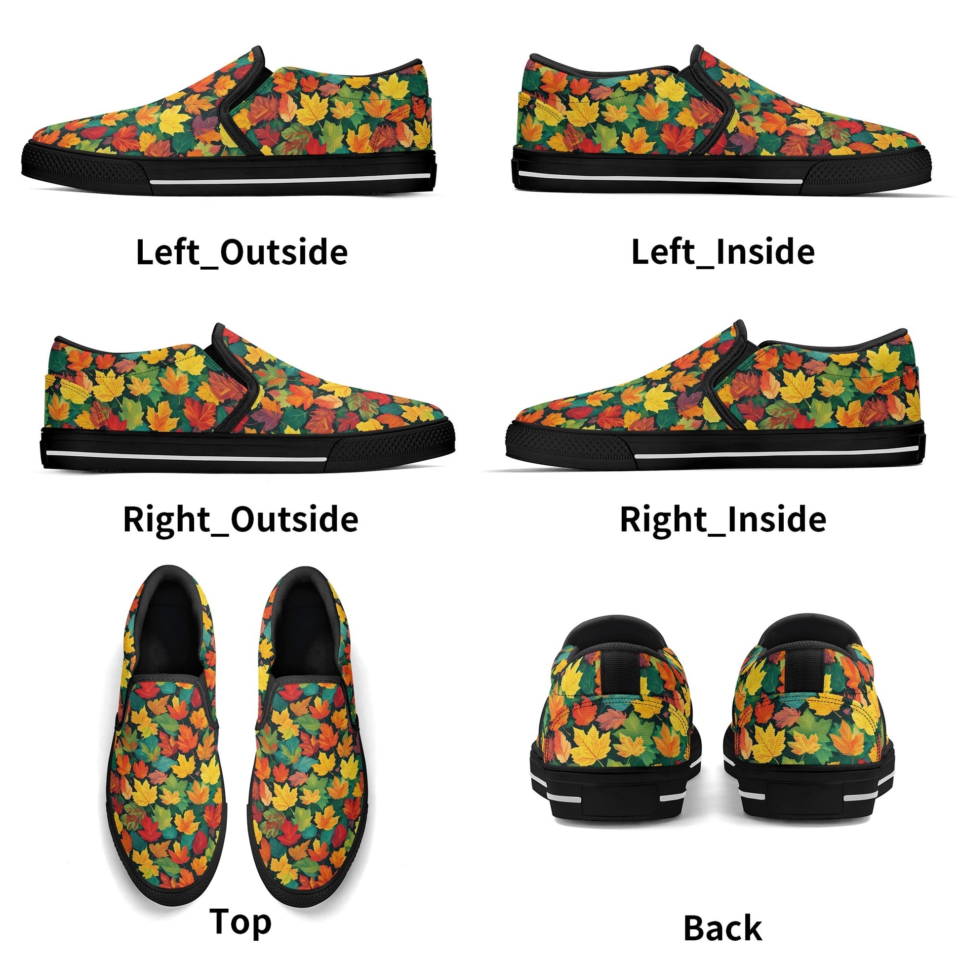 Mens Colorful Leaves Rubber Slip On Shoes DeRose Seasonal