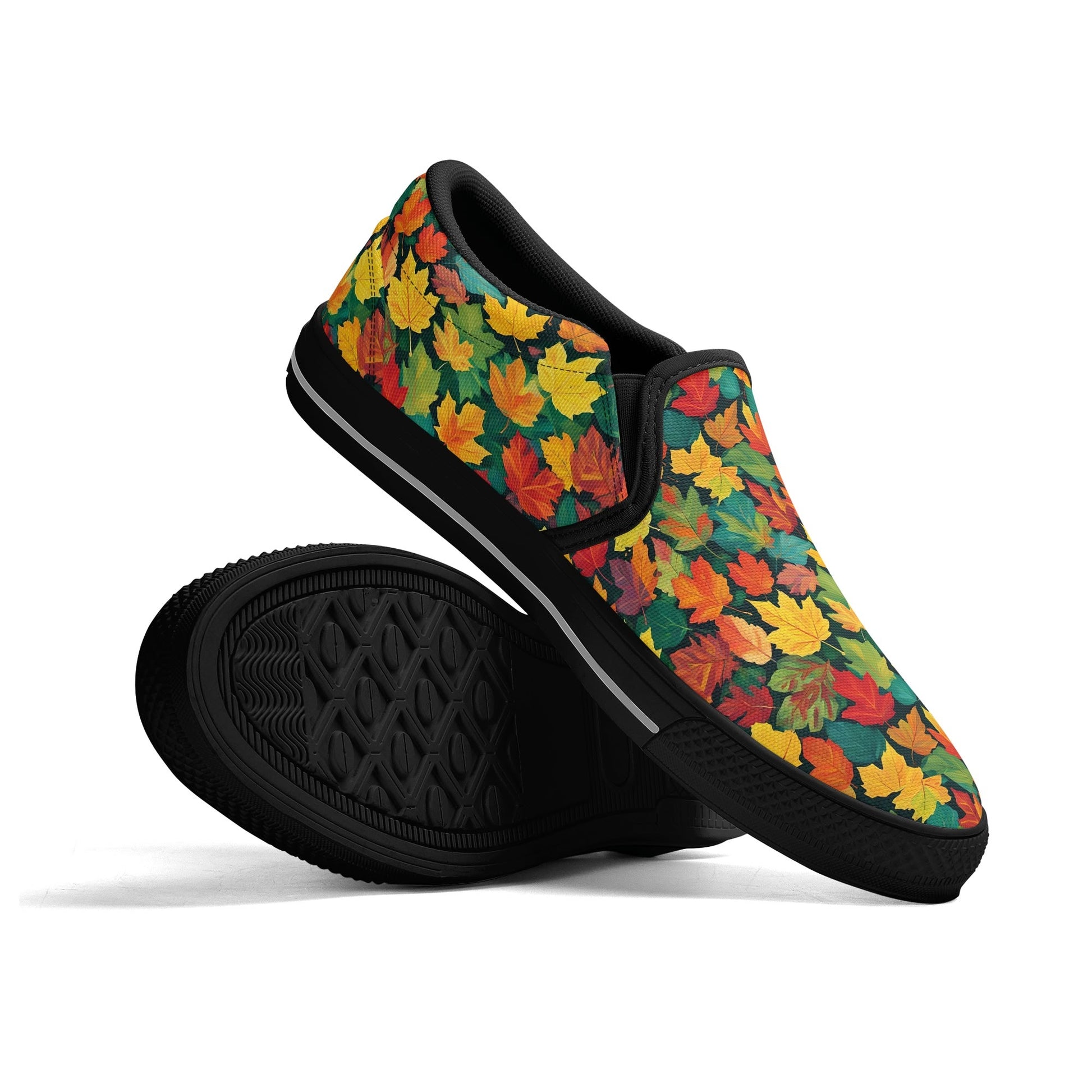 Mens Colorful Leaves Rubber Slip On Shoes DeRose Seasonal