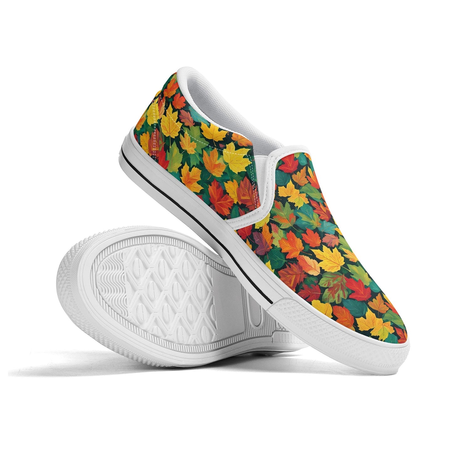 Mens Colorful Leaves Rubber Slip On Shoes DeRose Seasonal