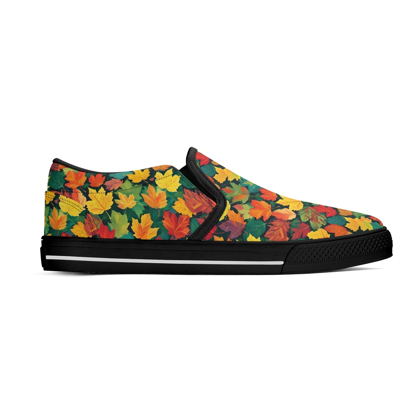 Mens Colorful Leaves Rubber Slip On Shoes DeRose Seasonal