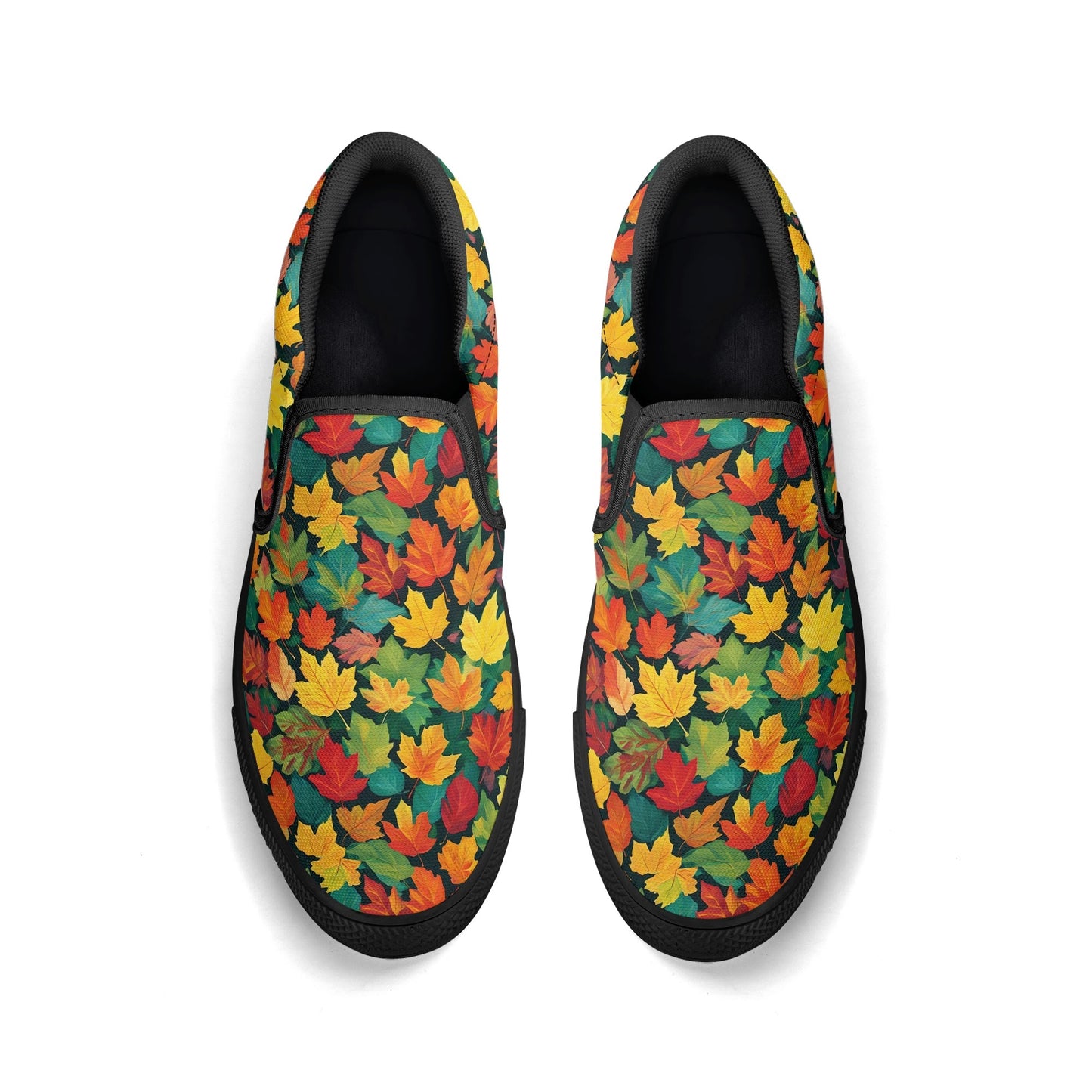 Mens Colorful Leaves Rubber Slip On Shoes DeRose Seasonal