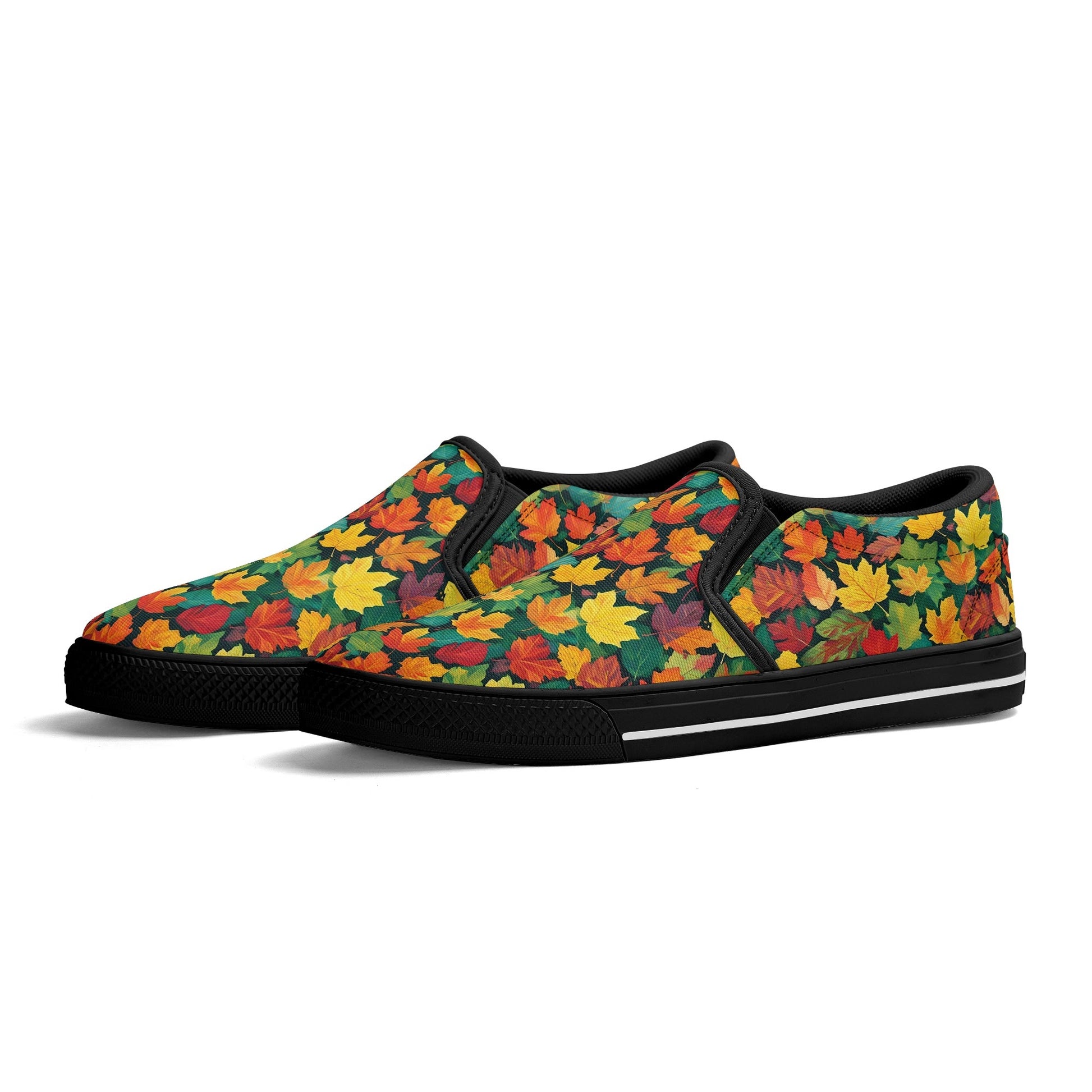 Mens Colorful Leaves Rubber Slip On Shoes DeRose Seasonal