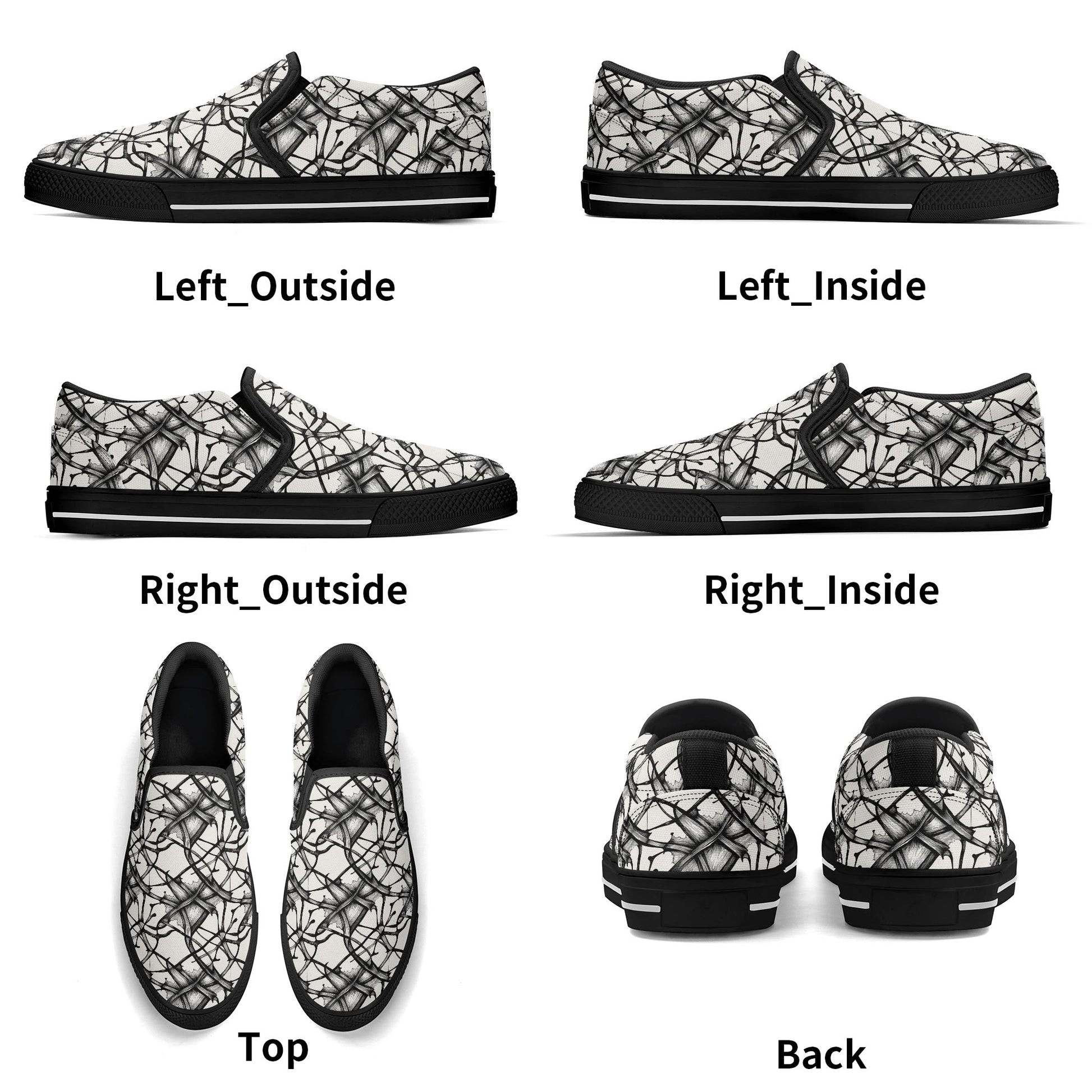 Mens Floral Ink Rubber Slip On Shoes DeRose Seasonal