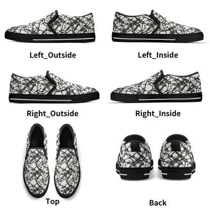 Mens Floral Ink Rubber Slip On Shoes DeRose Seasonal