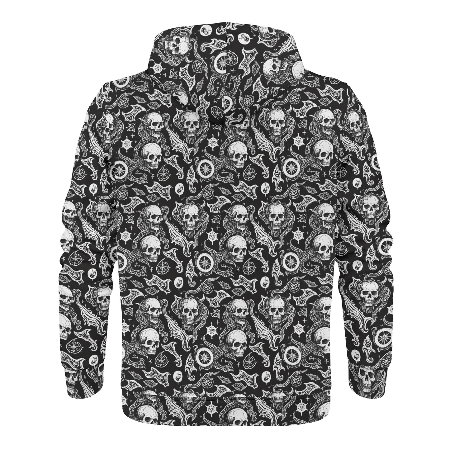 Mens Flying Skulls Classic Zip Up Hoodie Warm Jacket DeRose Seasonal