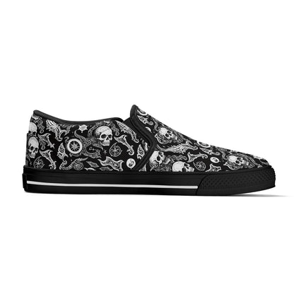 Mens Flying Skulls Rubber Slip On Shoes DeRose Seasonal