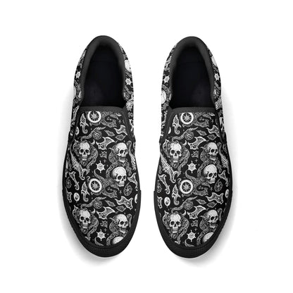 Mens Flying Skulls Rubber Slip On Shoes DeRose Seasonal