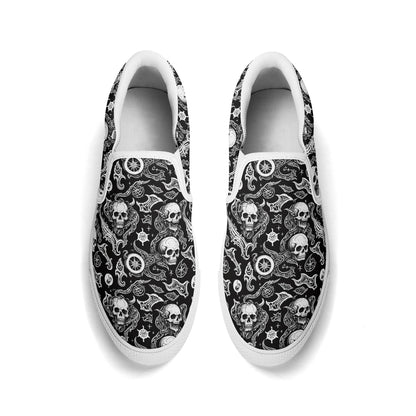 Mens Flying Skulls Rubber Slip On Shoes DeRose Seasonal