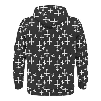 Mens Little Crosses Classic Zip Up Hoodie Warm Jacket DeRose Seasonal