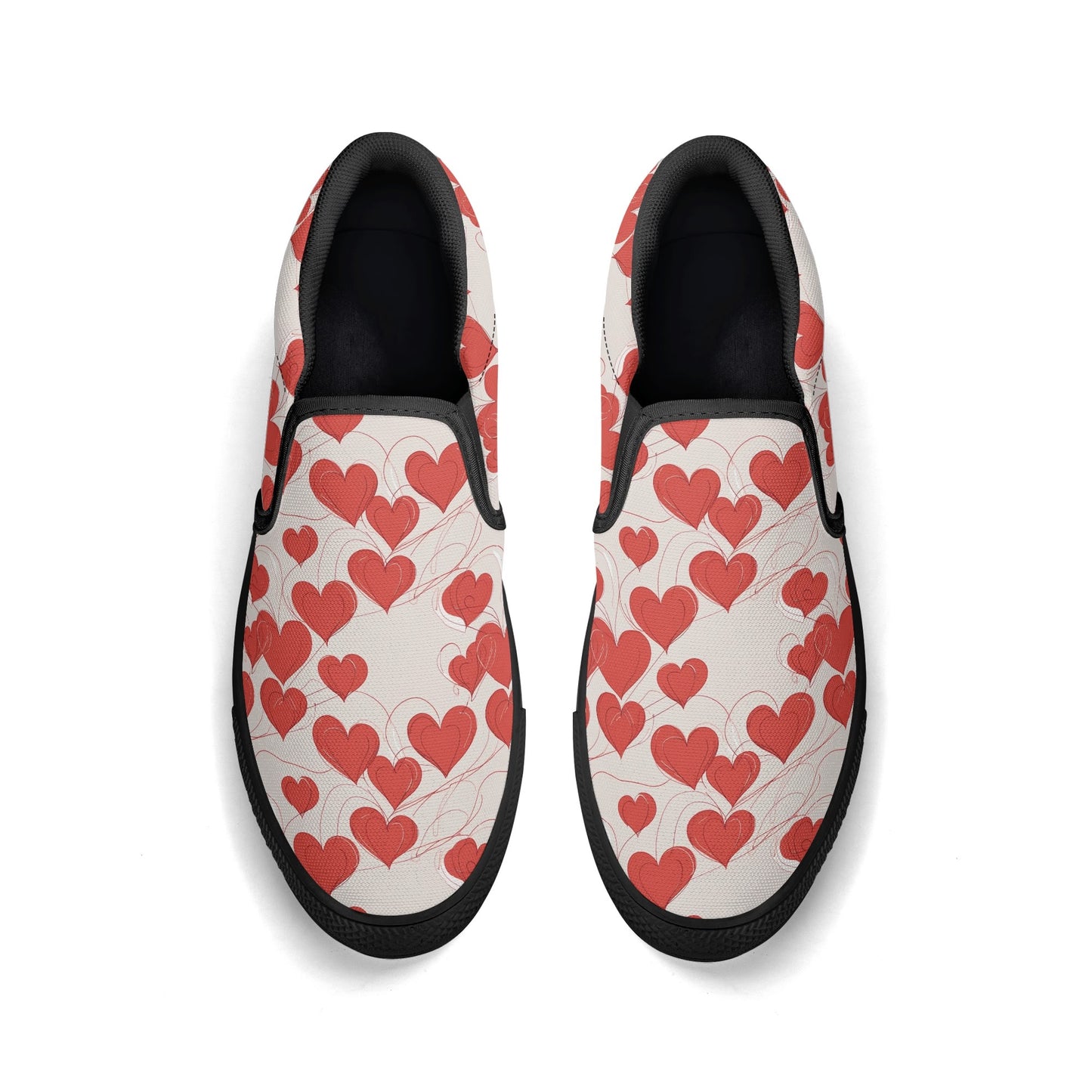 Mens Minimal Hearts Rubber Slip On Shoes DeRose Seasonal