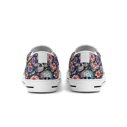 Mens Pastel Floral and Skulls Rubber Slip On Shoes DeRose Seasonal