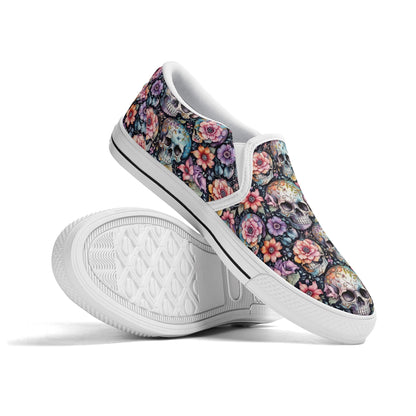 Mens Pastel Floral and Skulls Rubber Slip On Shoes DeRose Seasonal