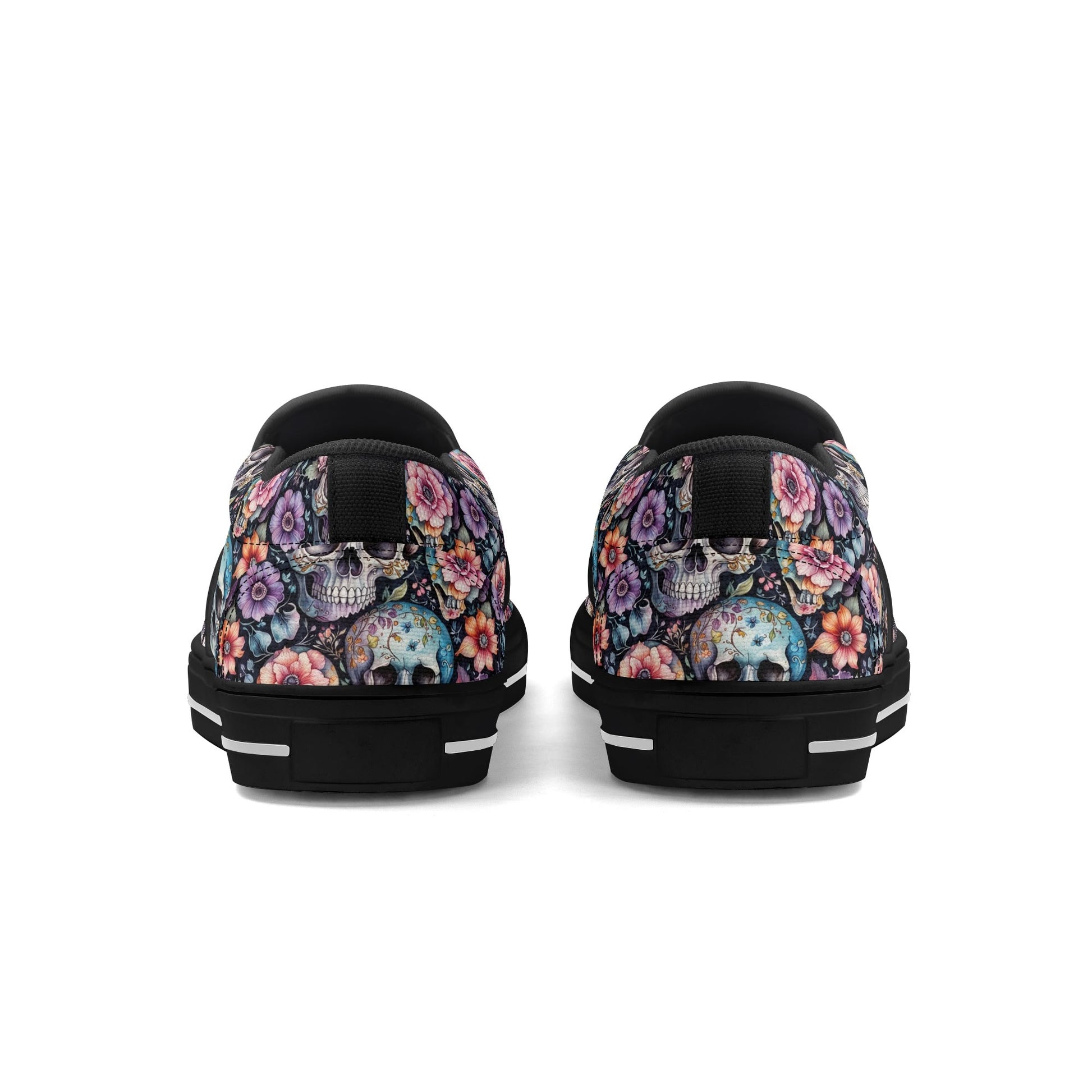 Mens Pastel Floral and Skulls Rubber Slip On Shoes DeRose Seasonal