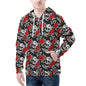 Mens Red Skull Rose Classic Zip Up Hoodie Warm Jacket DeRose Seasonal