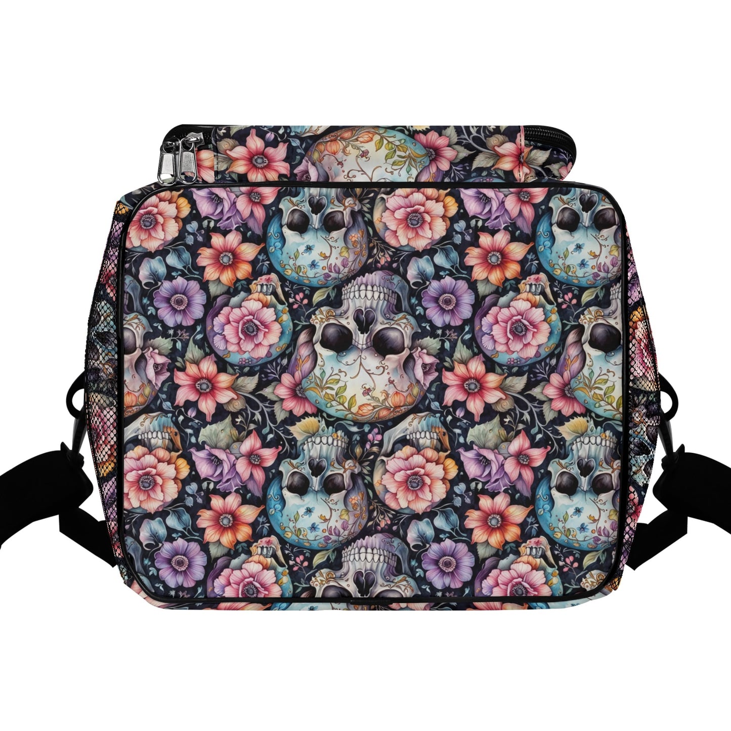 Pastel Floral and Skulls Insulated Leakproof Cooler Bag Lunch Box DeRose Seasonal