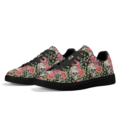 Pink Skulls Adult Lightweight Brand Low Top Leather Shoes DeRose Seasonal