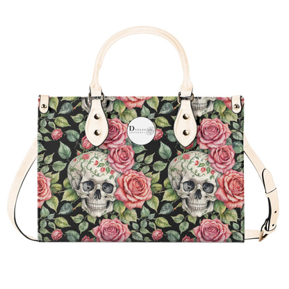 Pink Skulls Luxury Women Leather Handbag DeRose Seasonal