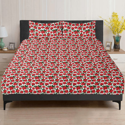 Poinsettia Floral 3 Pcs Beddings DeRose Seasonal