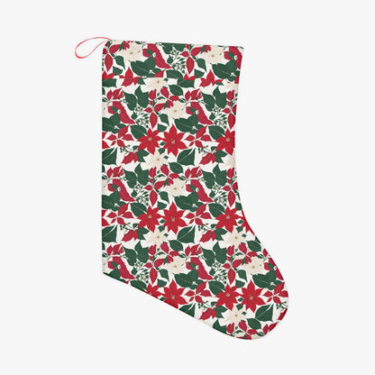 Poinsettia Flowers Christmas Santa Stockings DeRose Seasonal