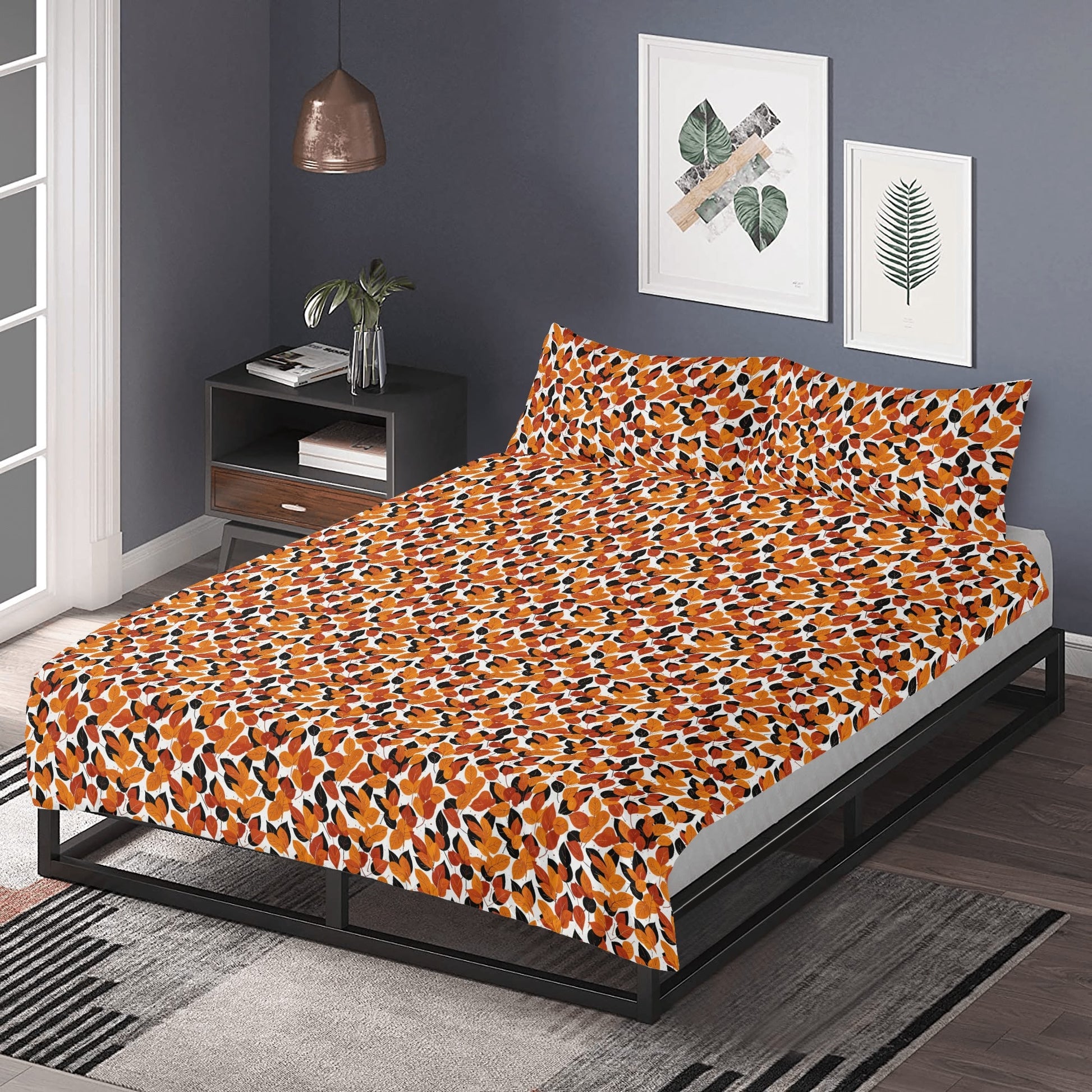 Red Autumn 3 Pcs Beddings DeRose Seasonal