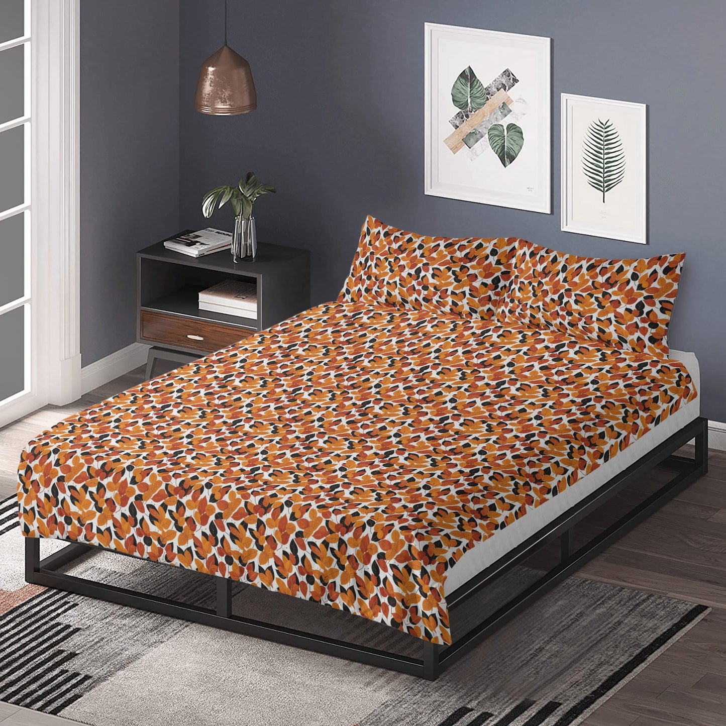 Red Autumn 3 Pcs Beddings DeRose Seasonal