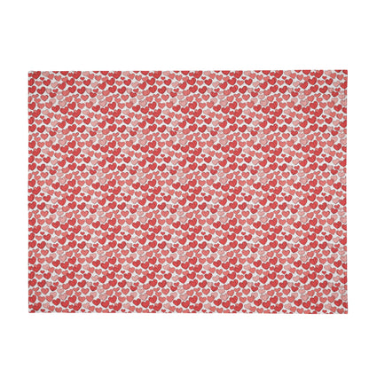 Red Little Hearts Flannel Breathable Blanket 4 Sizes DeRose Seasonal