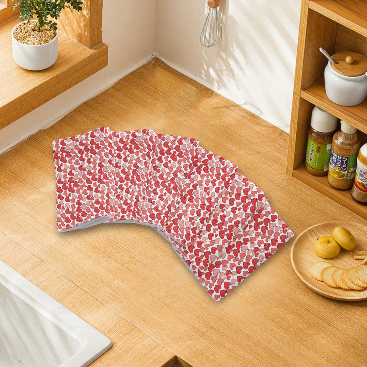 Red Little Hearts Hand Towels (6 Pcs) DeRose Seasonal