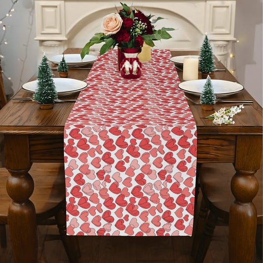 Red Little Hearts Polyester Table Runner DeRose Seasonal