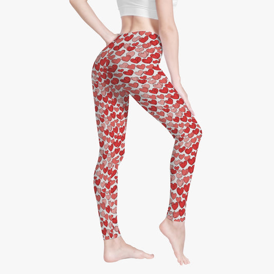 Red Little Hearts Women's Yoga Pants DeRose Seasonal