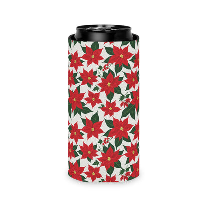 Red Poinsettia Can Cooler BOGO 50% Off DeRose Seasonal