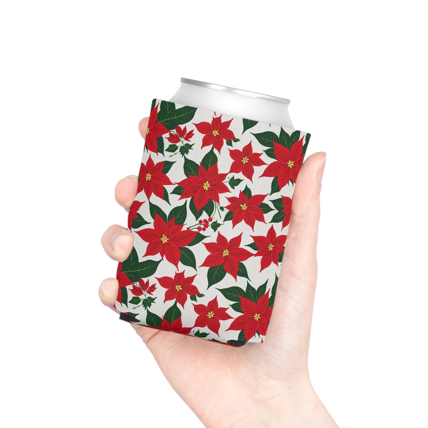 Red Poinsettia Can Cooler BOGO 50% Off DeRose Seasonal