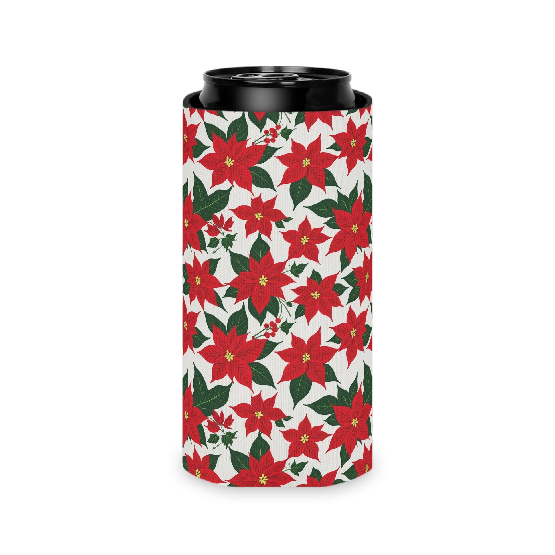 Red Poinsettia Can Cooler BOGO 50% Off DeRose Seasonal