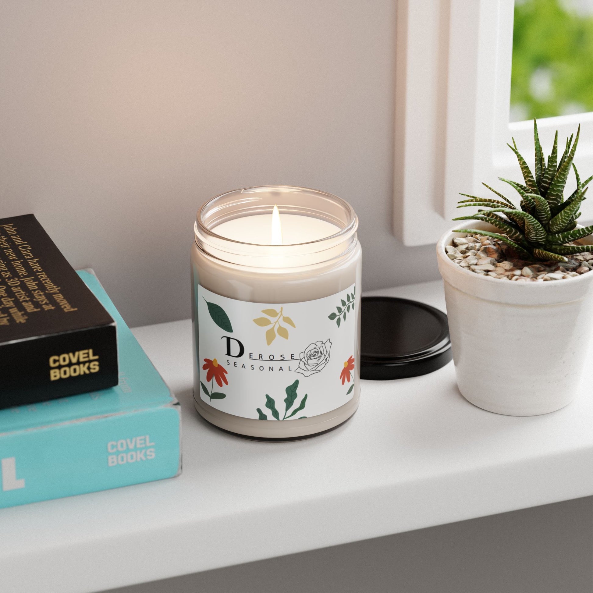 a white candle displayed on a ledge