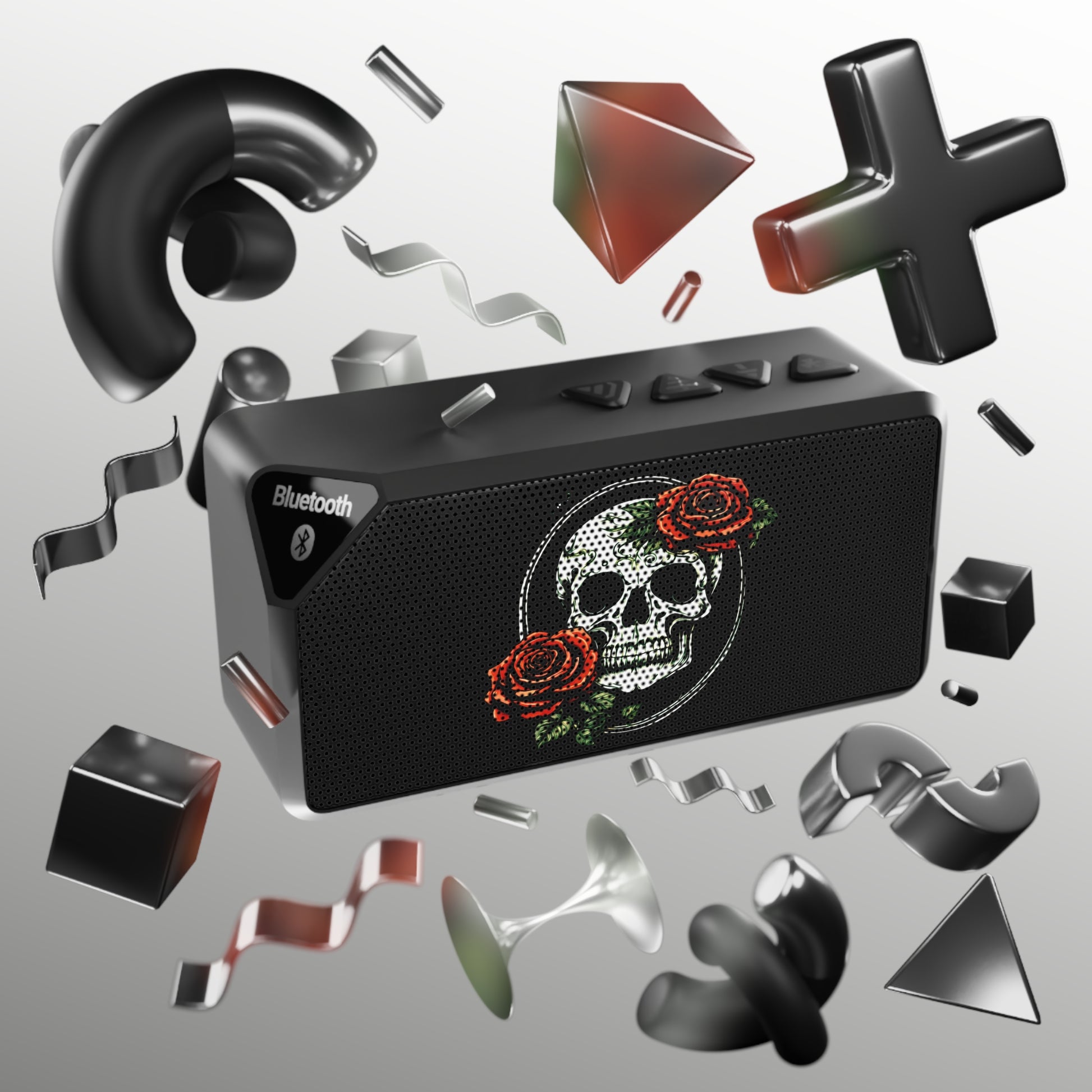 skull and rose bluetooth speaker