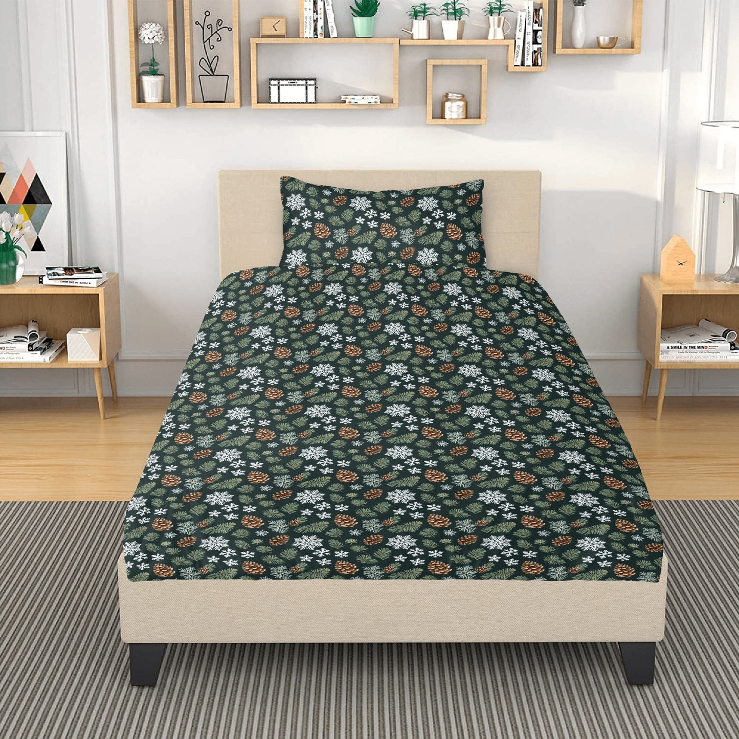 Snowflake Pine 3 Pcs Beddings DeRose Seasonal