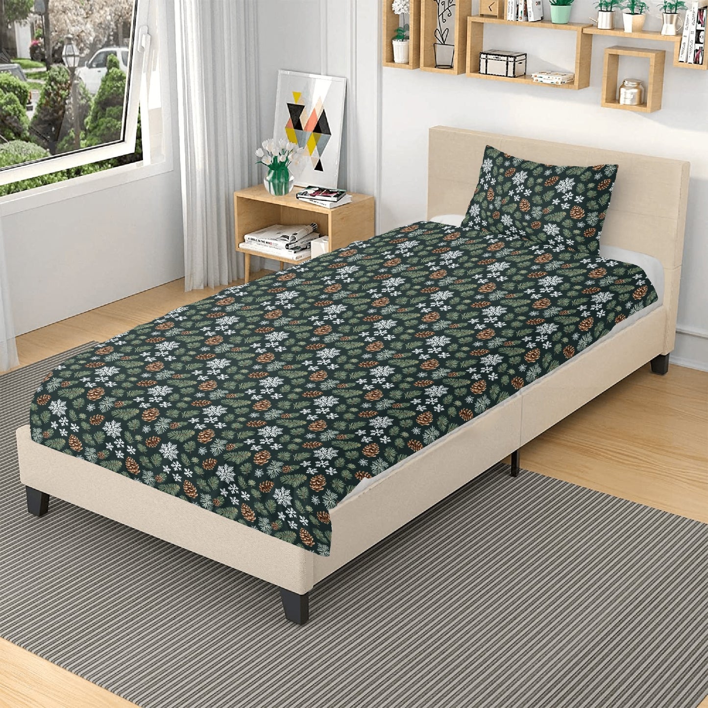 Snowflake Pine 3 Pcs Beddings DeRose Seasonal