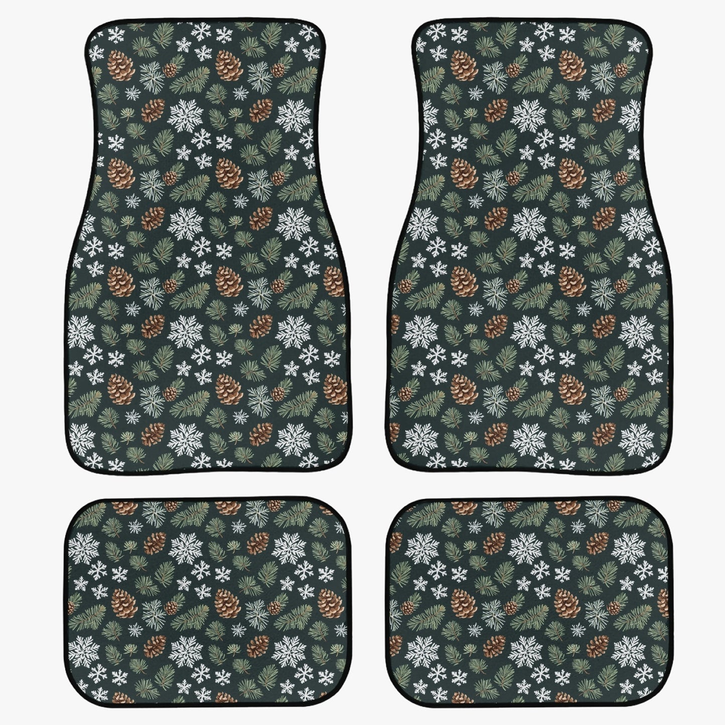 Snowflake Pine Car Floor Mats - 4Pcs DeRose Seasonal